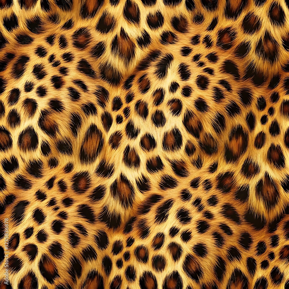 Close up of a leopard's fur with many spots. Seamless pattern Close up of a leopard's fur with many spots. Seamless pattern
