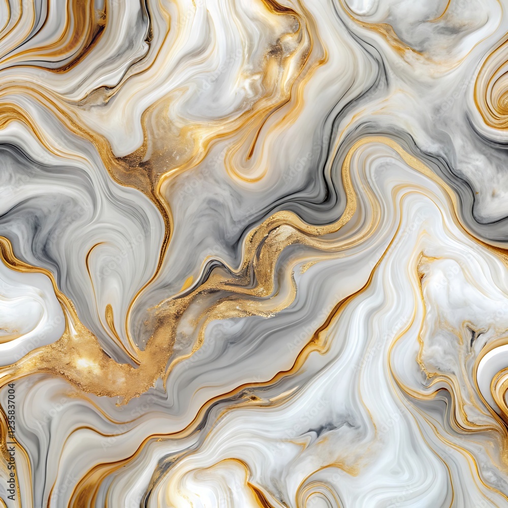 Obraz premium Gold and white swirl pattern. Seamless pattern