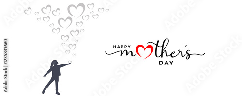 Happy Mothers Day Childs Love, Hearts, Celebration, Family