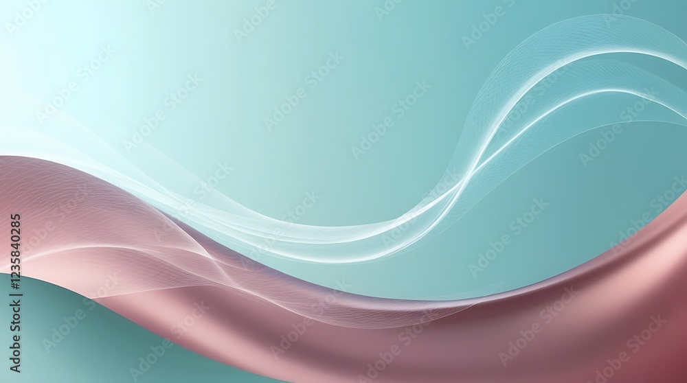 Obraz premium A luminous, curvy blue gradient background with soft, feathery transitions