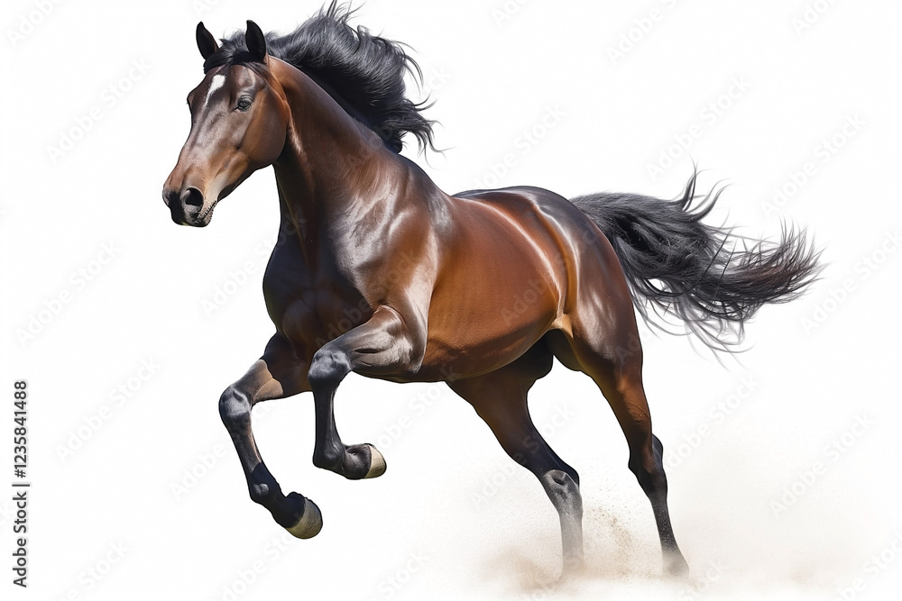 horse breed Andalusian galloping fast isolated on white horse breed Andalusian galloping fast isolated on white