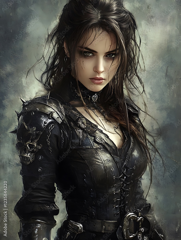 Fototapeta premium Grunge_style_stylish_female