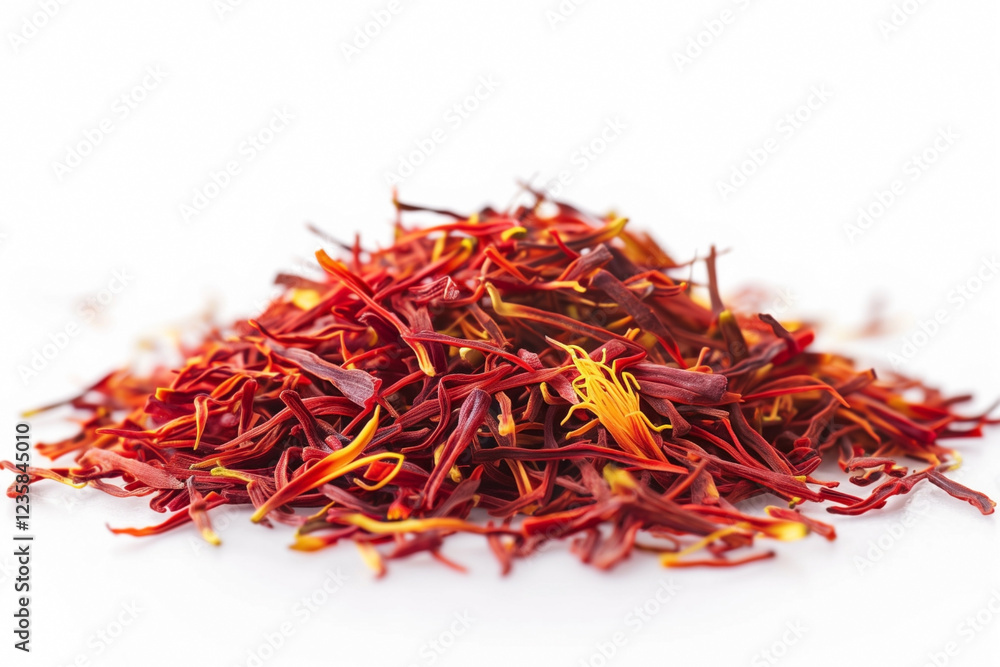 Obraz premium saffron scattered in bulk isolated on white