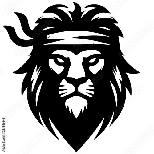 Lion ninja silhouette