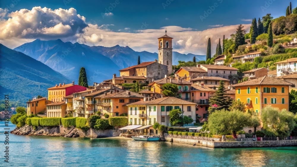 View of Torri Del Benaco on Lake Garda, Veneto Italy View of Torri Del Benaco on Lake Garda, Veneto Italy
