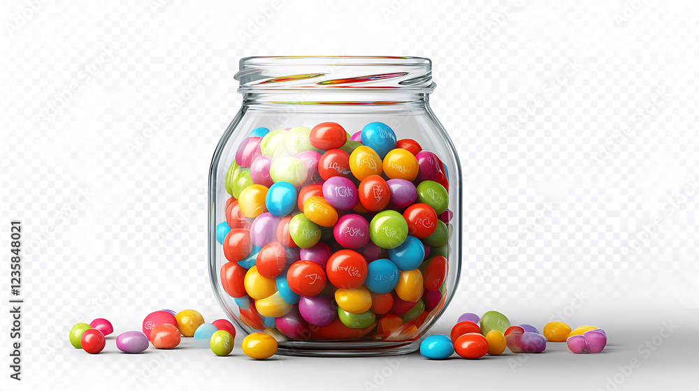 Jar of Colorful Candy on Transparent Background
Jar of Colorful Candy on Transparent Background