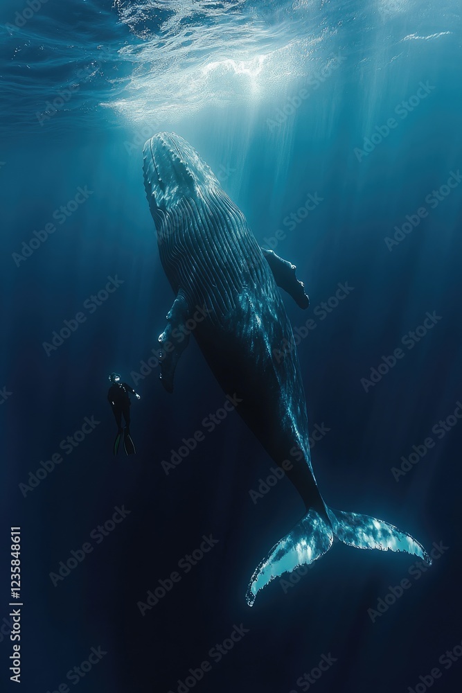 Fototapeta premium Whales in the sea