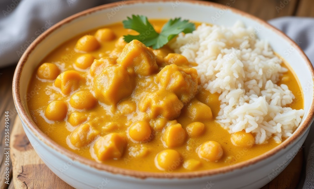 Delicious chickpea curry with rice Delicious chickpea curry with rice