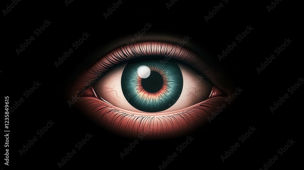 A close-up view of a human eye conveying emotions, mystery, and exploration of the inner self. Creativity idea and vision concept. A close-up view of a human eye conveying emotions, mystery, and exploration of the inner self. Creativity idea and vision concept.