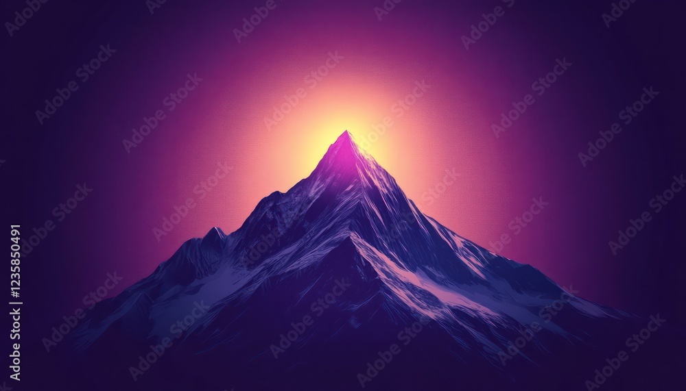 Fototapeta premium Majestic Mountain Peak Sunrise Purple Hues
