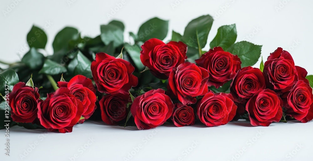 Obraz premium red roses on white background