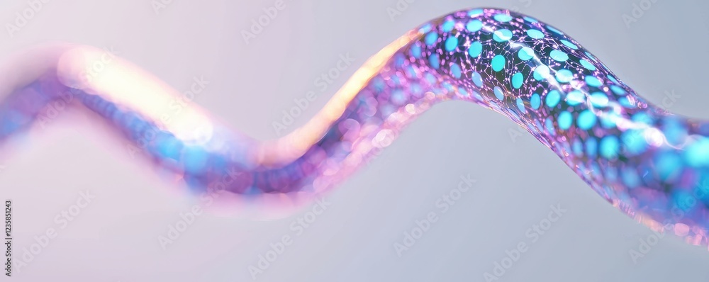Colorful Abstract Wave with Shiny Dots and Light Reflections Colorful Abstract Wave with Shiny Dots and Light Reflections