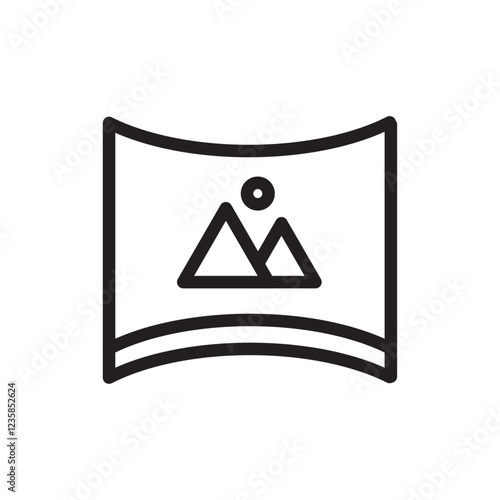 Wide angle icon with wide screen design for expanded display view