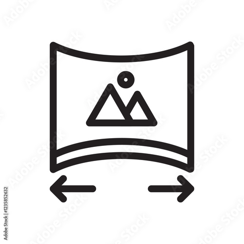 Wide angle icon with wide screen design for expanded display view