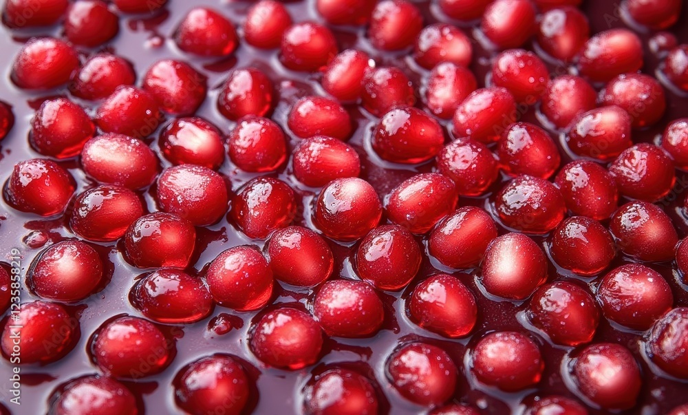 Fresh, vibrant red berries in syrup Fresh, vibrant red berries in syrup