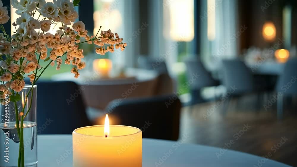 Candlelight Dinner Ambiance: A Serene Restaurant Setting Candlelight Dinner Ambiance: A Serene Restaurant Setting