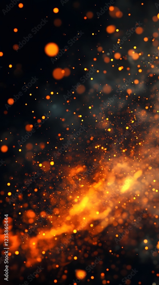 Fiery Particles Exploding in Dark Cosmic Space Wallpaper Fiery Particles Exploding in Dark Cosmic Space Wallpaper