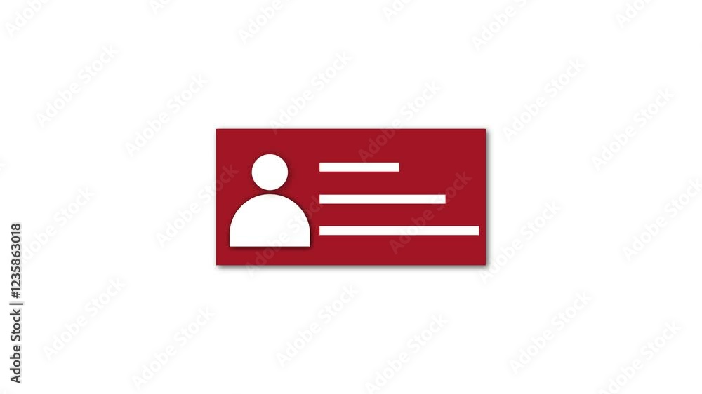 ID Card icon animation on a white background. personal data files or id cards concept. ID Card icon animation on a white background. personal data files or id cards concept.