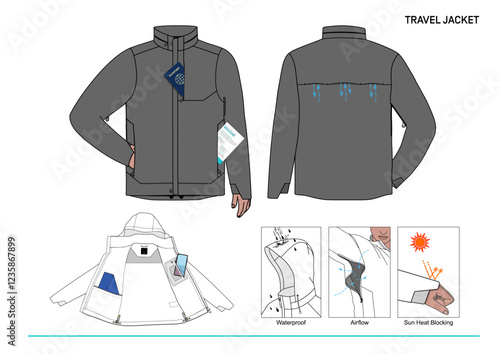 TRAVEL JACKET DESIGN WITH DESCRIPTION