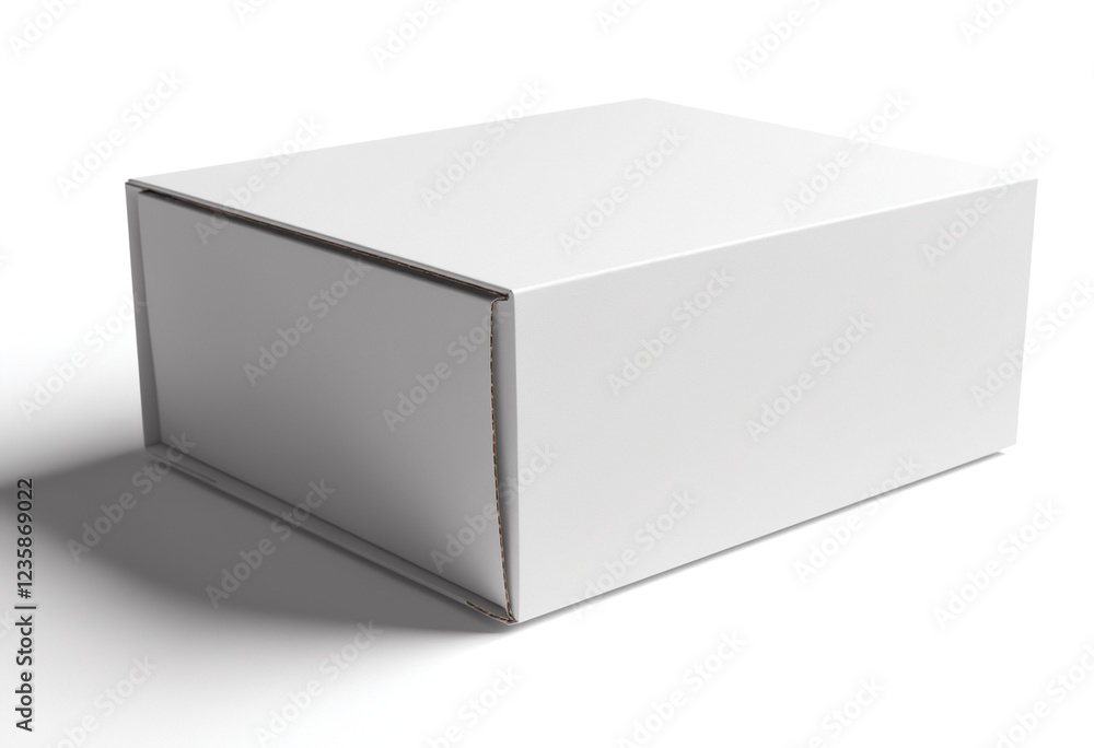 Fototapeta premium Blank white package box illustration mockup template isolated on white