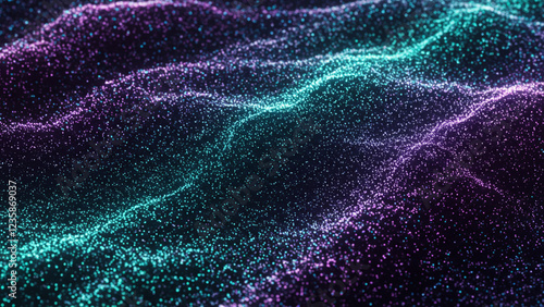 A three-dimensional representation of a digital binary code matrix serves as a backdrop, illustrating the intricate network of scientific technology data. This visual