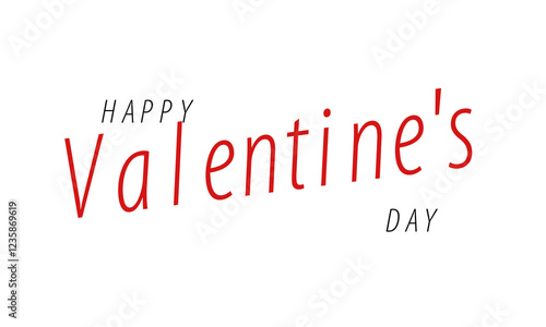 happy valentines day, red handwritten text over white background