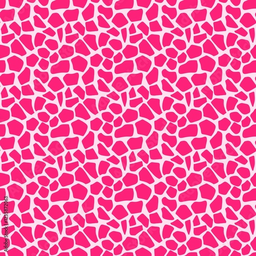 Seamless pink giraffe print pattern background.