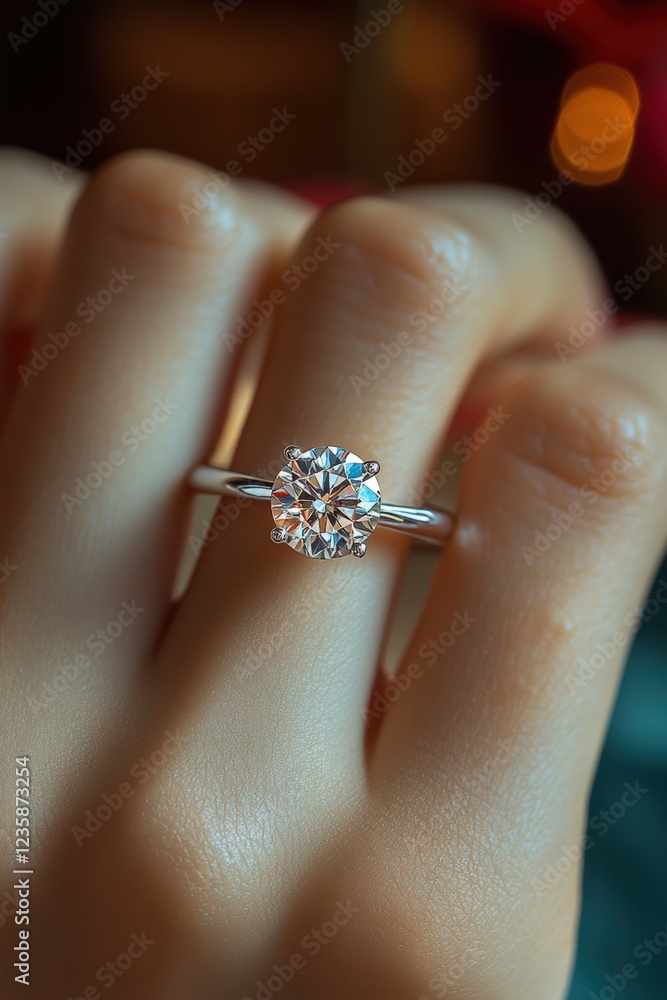 Engagement ring showcase elegant setting jewelry romantic atmosphere close-up view Engagement ring showcase elegant setting jewelry romantic atmosphere close-up view