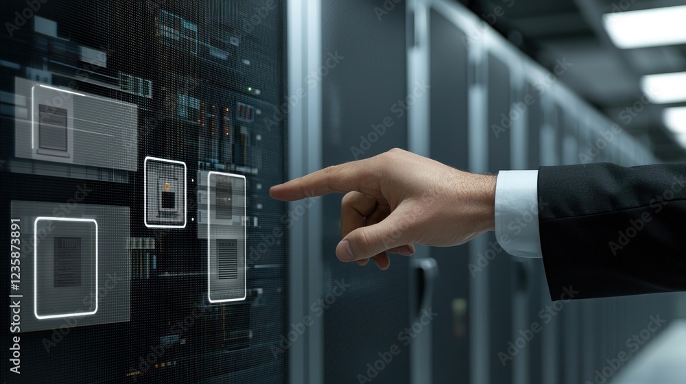 Hand Interacting with Server Data Interface Hand Interacting with Server Data Interface
