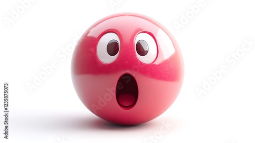 3D surprised pink emoji photo