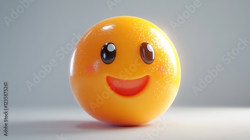 Wallpaper Mural 3D rendered happy emoticon, simple, cheerful, digital art, graphic design, social media, possible use in design Torontodigital.ca