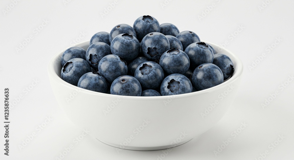Fresh Blueberries in White Bowl Healthy Snack Antioxidant Rich Fruit Close Up Fresh Blueberries in White Bowl Healthy Snack Antioxidant Rich Fruit Close Up
