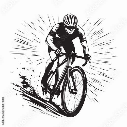Off Road Cycling Symbol Vector  image isolated on white background.