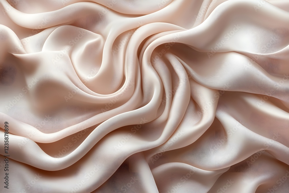 Obraz premium Luxurious Soft Beige Silk Fabric Texture for Elegant Fashion Design and Interior Decor