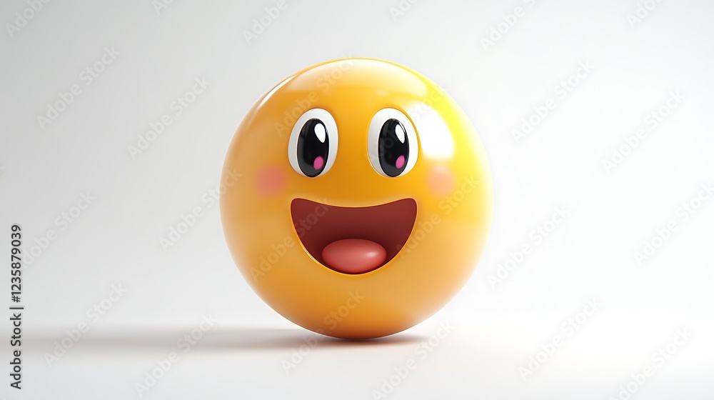Fototapeta premium 3D Smiling Emoji on White Background (3)
