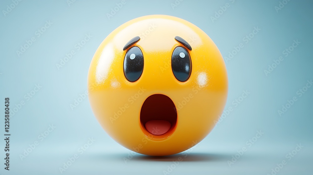 3D Rendered Surprised Emoji 3D Rendered Surprised Emoji