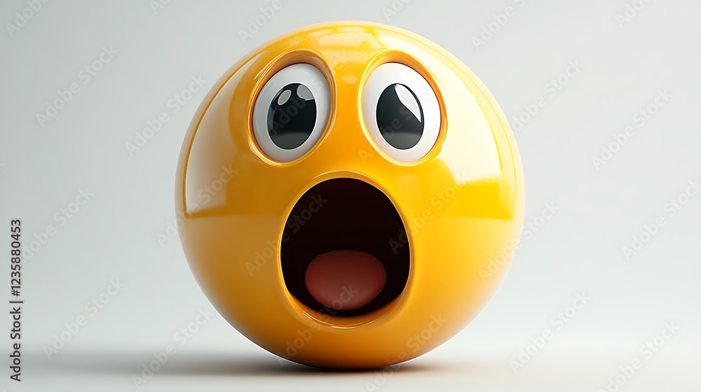 Fototapeta premium 3D Animated Surprised Emoji (1)