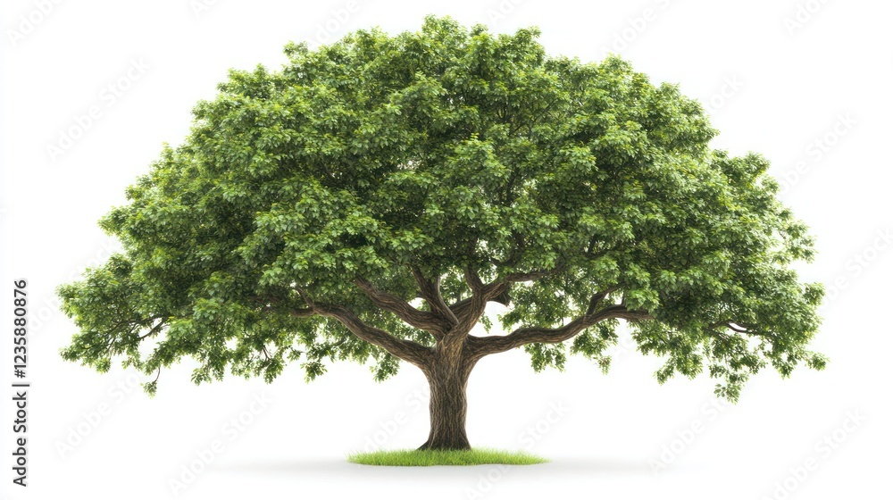 Lush green tree, isolated on white, nature background, environmental imagery Lush green tree, isolated on white, nature background, environmental imagery