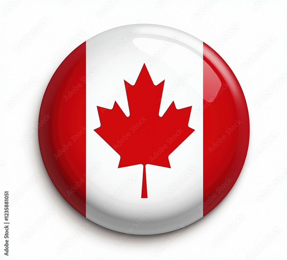 Canadian Flag Round Logo, High-Resolution Image Canadian Flag Round Logo, High-Resolution Image