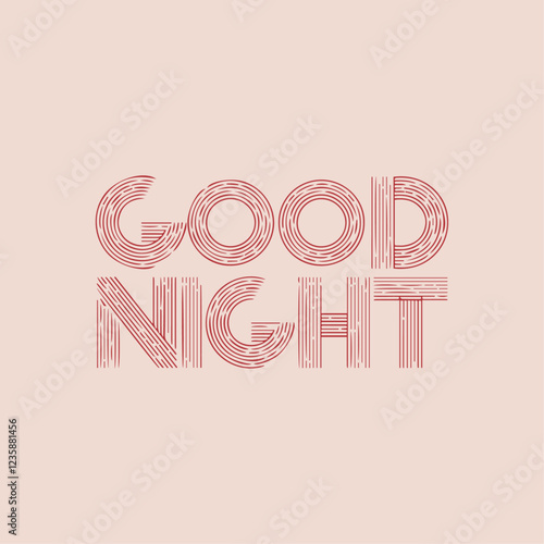 Good Night Text Typography Vector Template Illustration Background with Peaceful Design, Dreamy Message, and Relaxing Nighttime Vibes for a Restful Sleep and Sweet Dreams