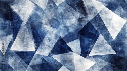 abstract blue and white triangle geometric art photo