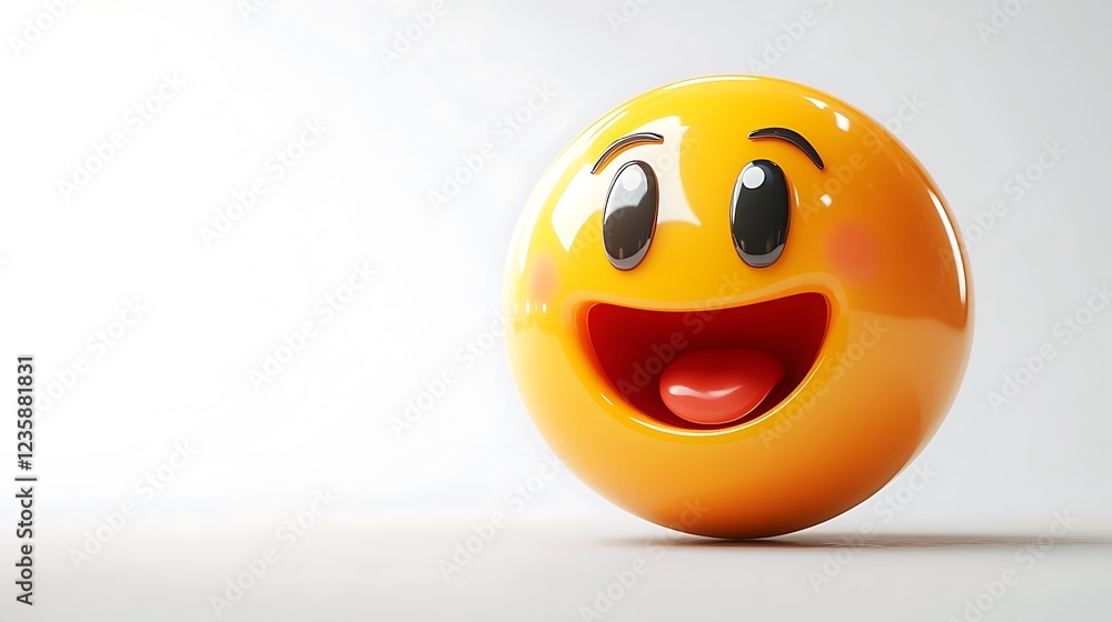 Happy 3D Emoji Isolated on White Background. Possible Use Digital Content Happy 3D Emoji Isolated on White Background. Possible Use Digital Content
