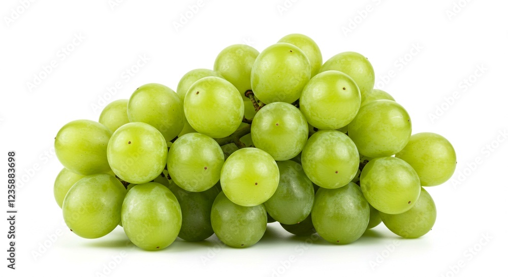 Fresh Green Grapes Bunch Isolated on White Background Healthy Food Fruit Vitamins Fresh Green Grapes Bunch Isolated on White Background Healthy Food Fruit Vitamins