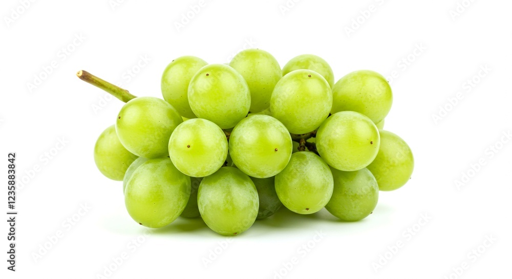 Fresh Green Grapes Bunch Juicy Fruit Healthy Eating Vitamin Rich Food Isolated White Background Fresh Green Grapes Bunch Juicy Fruit Healthy Eating Vitamin Rich Food Isolated White Background