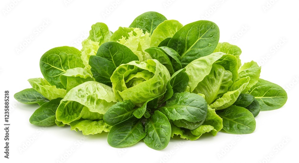 Fresh Green Lettuce and Spinach Salad Mix Healthy Organic Vegetables Closeup Studio Shot Fresh Green Lettuce and Spinach Salad Mix Healthy Organic Vegetables Closeup Studio Shot