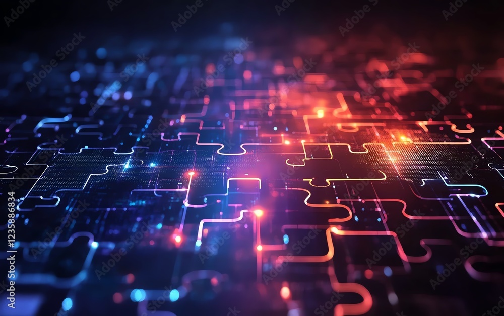 Obraz premium AI and technology integration visual concept