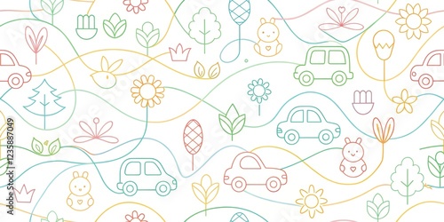 Minimalist Spring Line Art Pattern