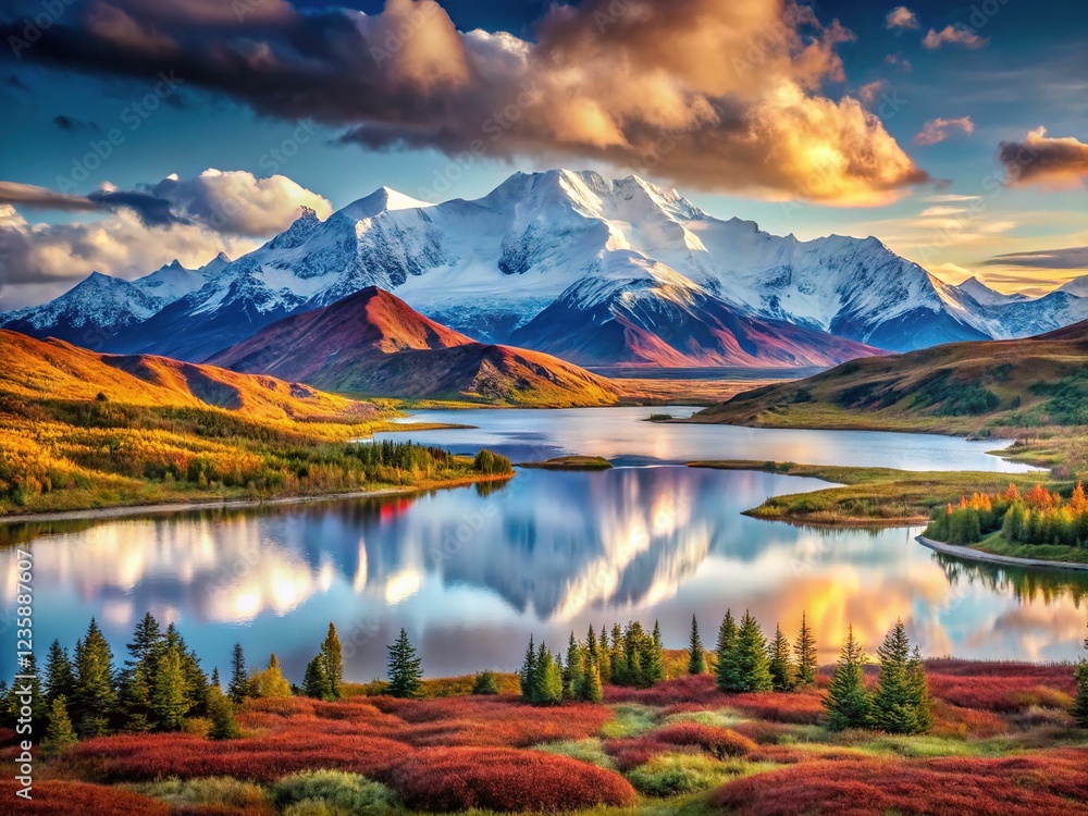 Obraz premium Mount Denali and Wonder Lake, Denali National Park
