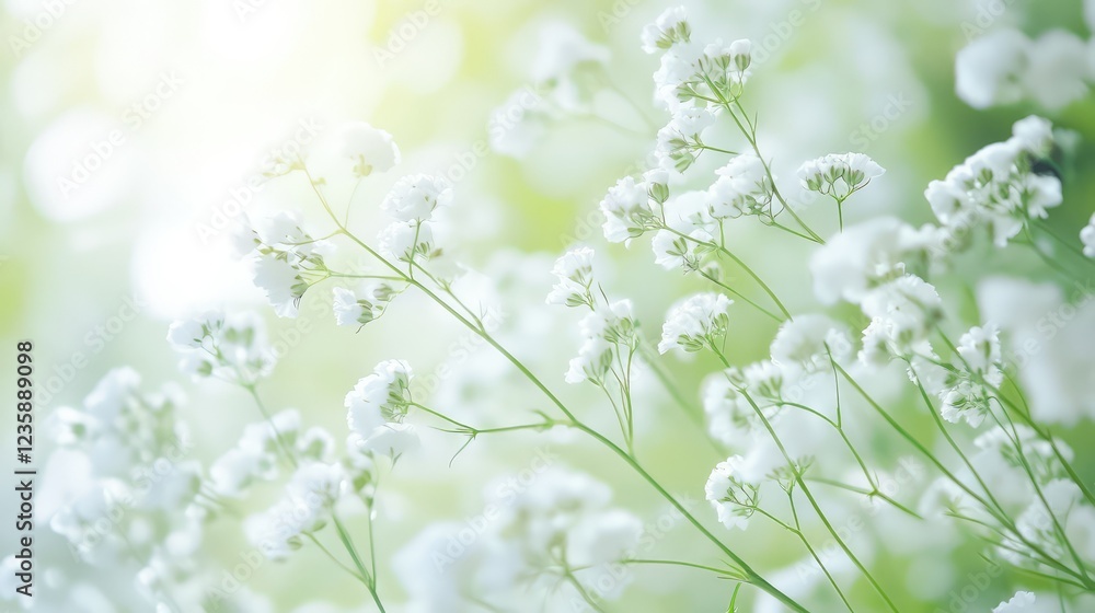 Delicate White Flowers Gently Blooming in Soft Greenery Under Gentle Light Creating a Serene and Tranquil Atmosphere for Natural Beauty Enthusiasts Delicate White Flowers Gently Blooming in Soft Greenery Under Gentle Light Creating a Serene and Tranquil Atmosphere for Natural Beauty Enthusiasts
