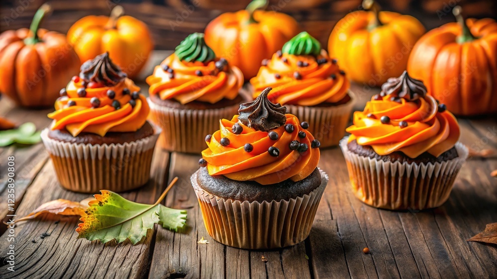 Spooky pumpkin cupcakes, a Halloween treat. A macro-friendly delight. Spooky pumpkin cupcakes, a Halloween treat. A macro-friendly delight.